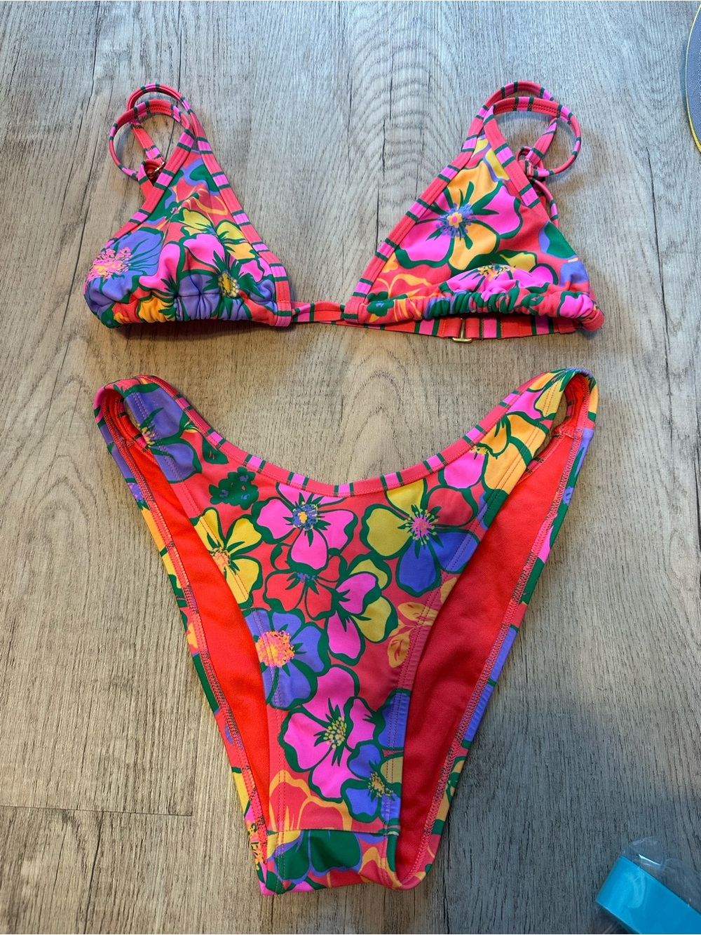 Wild fable Floral Bikini Set - Hot Pink, Purple & Yellow
